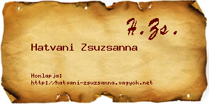 Hatvani Zsuzsanna névjegykártya